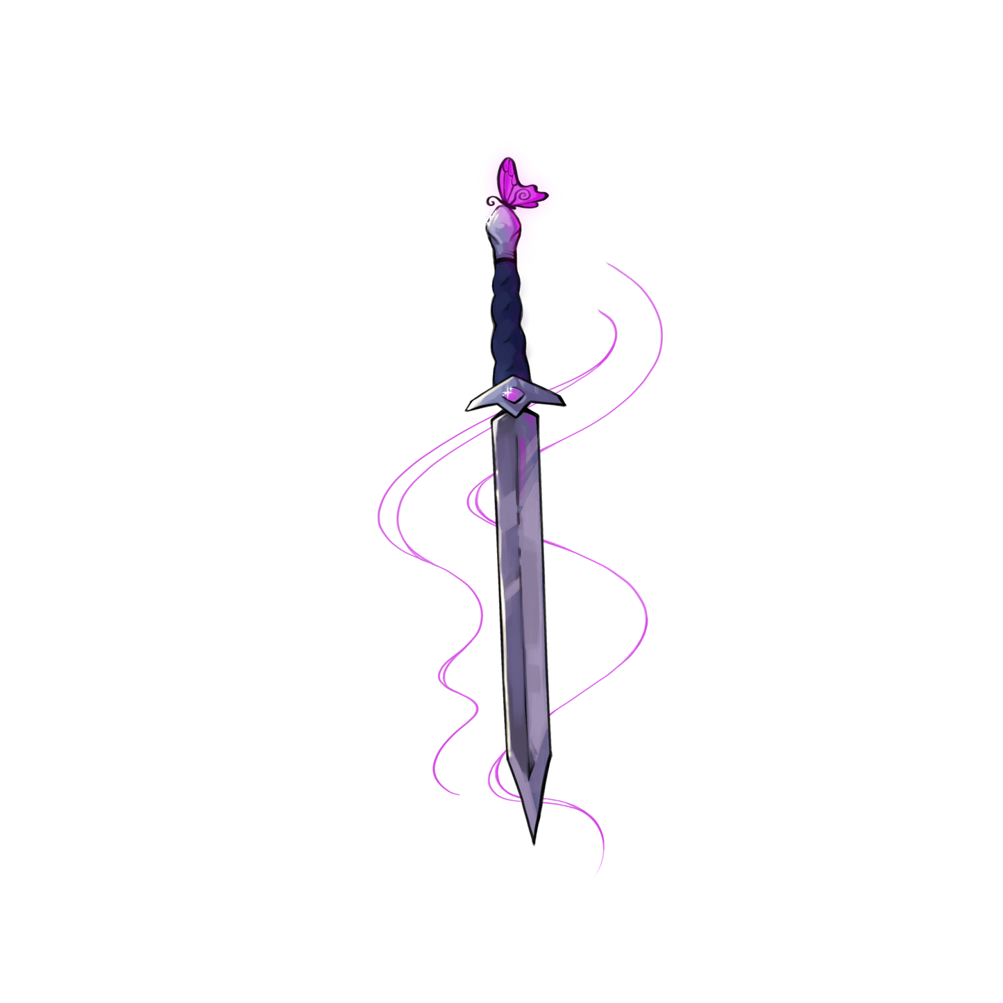 Butterfly Sword Sticker